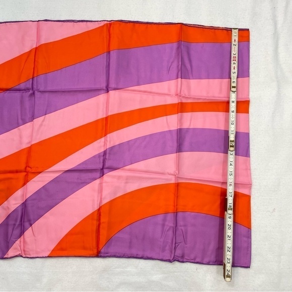 Lauren G. Adams 100% Silk Scarf Orange Pink Purple Swirls New in Package‌‌ - Picture 8 of 9